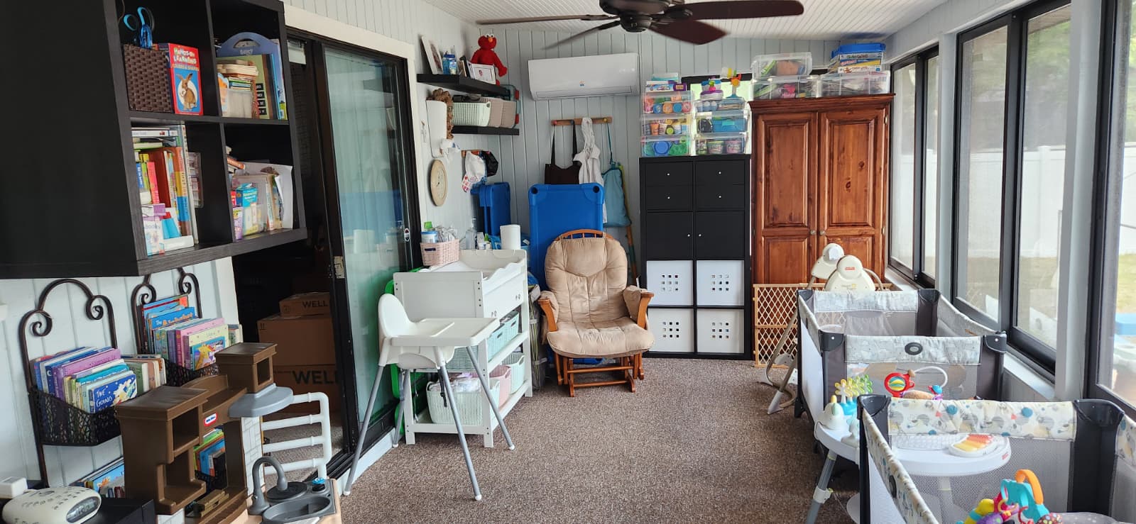 Reading, feeding and care area inside the family home